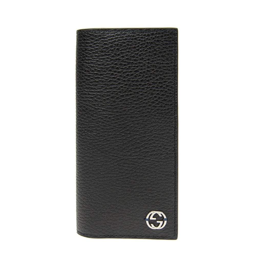 Gucci GG Black Long Fold Wallet with Yellow Interior NEW IN BOX - Picture 3 of 4